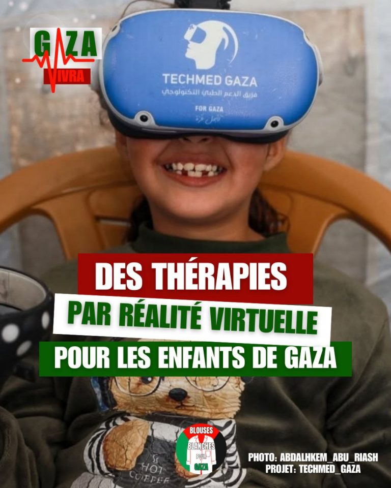 Enfant bénéficiant d'une thérapie par réalité virtuelle dans la bande de Gaza